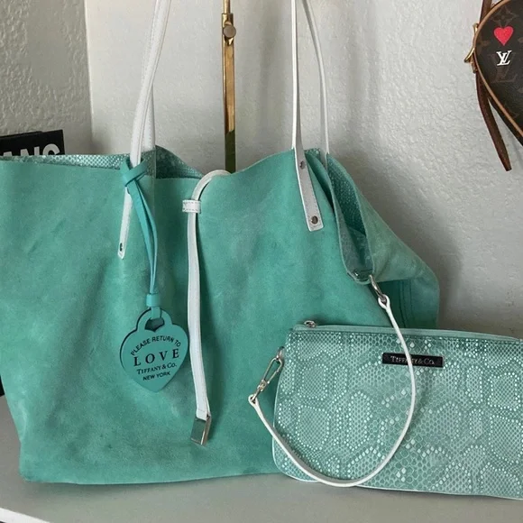 *SOLD *Suede Tiffany and Co reversible bag - Picture 1 of 6